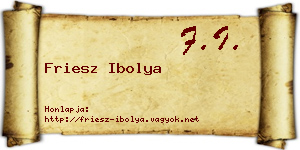 Friesz Ibolya névjegykártya